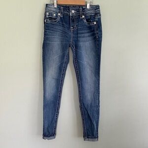 Miss Me Women’s Mid Rise Easy Skinny Dark Blue Jeans Denim Size 26